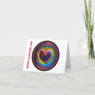 Valentine's Day Rainbow Heart Digital Art Holiday Card