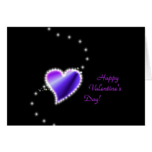 Valentine's Day -Rainbow Heart with Stars on black