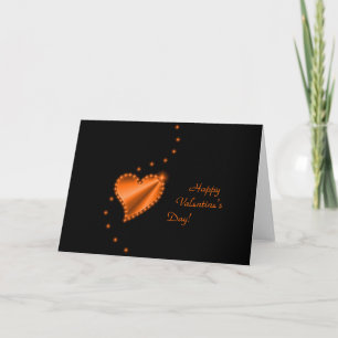 Valentine's Day -Rainbow Heart with Stars on black Holiday Card
