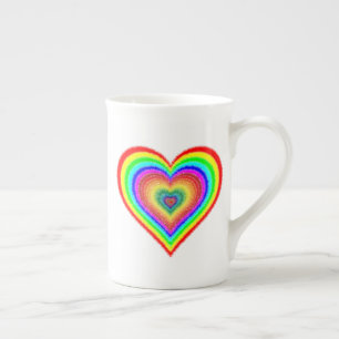 Valentine's Day Rainbow Love Symbol-25543 Bone China Mug