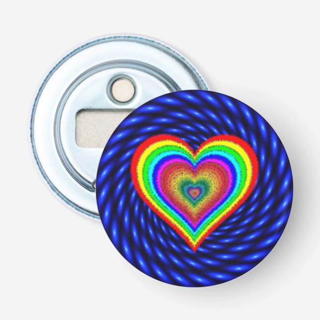Valentine's Day Rainbow Love Symbol-25543 Bottle Opener (Front)
