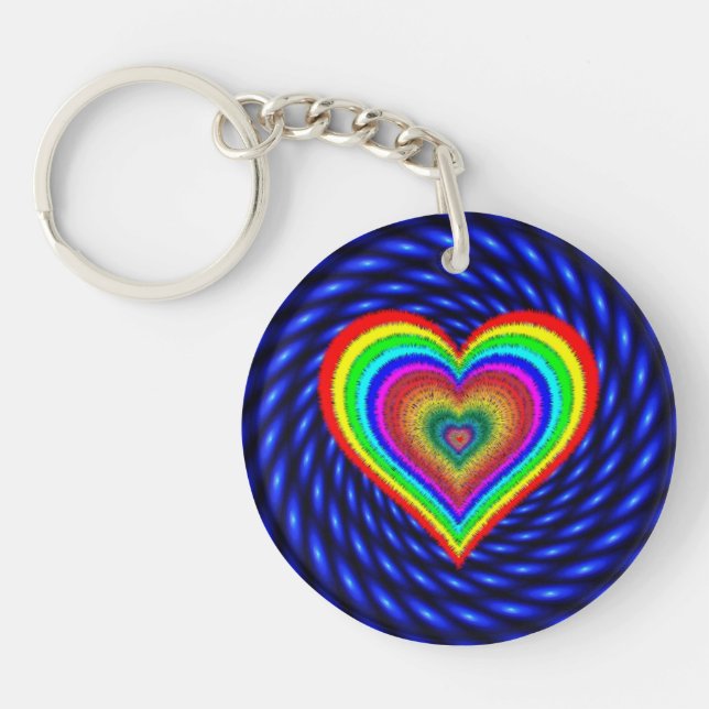 Valentine's Day Rainbow Love Symbol-25543 Key Ring (Front)