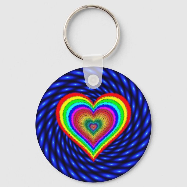 Valentine's Day Rainbow Love Symbol-25543 Key Ring (Front)