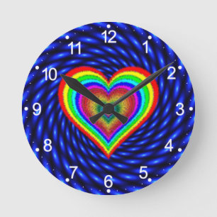 Valentine's Day Rainbow Love Symbol-25543 Round Clock