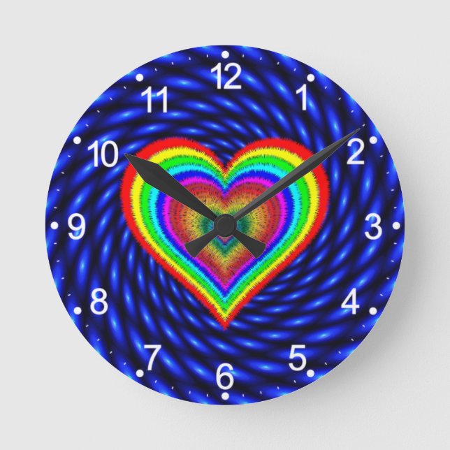 Valentine's Day Rainbow Love Symbol-25543 Round Clock (Front)