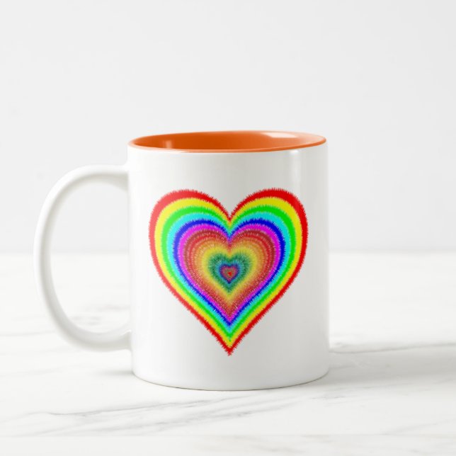 Valentine's Day Rainbow Love Symbol-25543 Two-Tone Coffee Mug (Left)