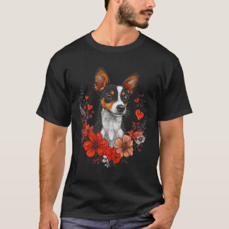 Valentine's Day Rat Terrier Dog  T-Shirt