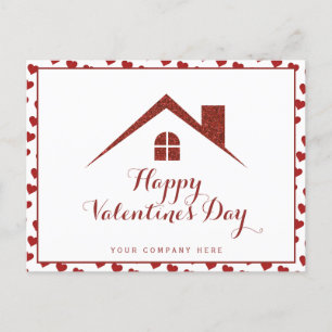 Valentine's Day Real Estate House Heart Postcard