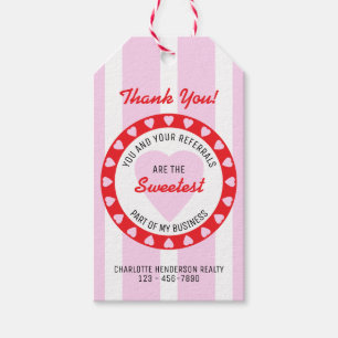 Valentines Day Real Estate Pink Referral Gift Tags
