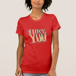 Valentine's Day Red 3D I Love You T-Shirt