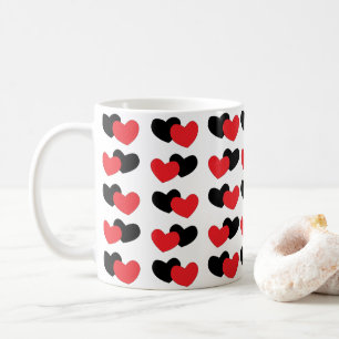 Valentines Day Red Black Hearts  Coffee Mug