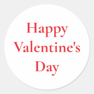 Valentine's Day Red Cute Colorful Romantic 2025 Classic Round Sticker