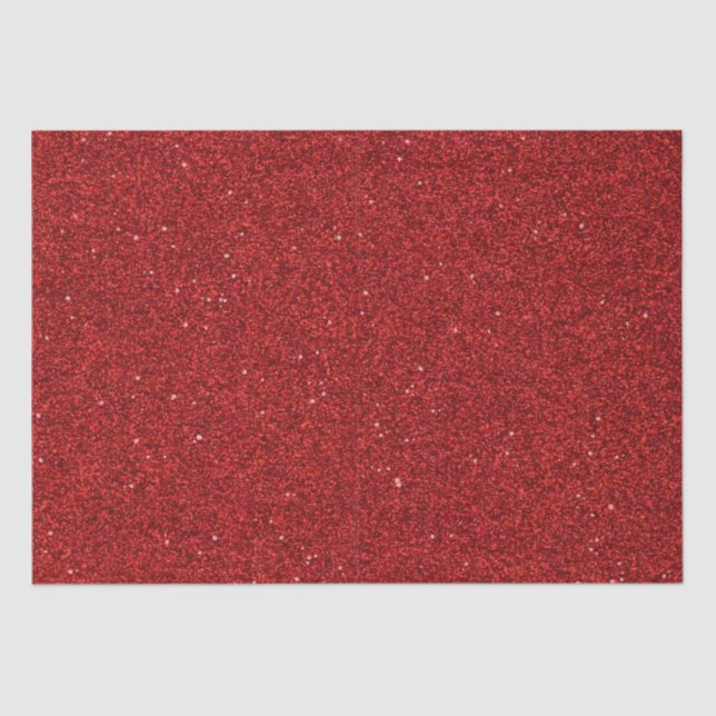Valentines Day Red Faux Glitter Elegant Stylish Tissue Paper (Front)
