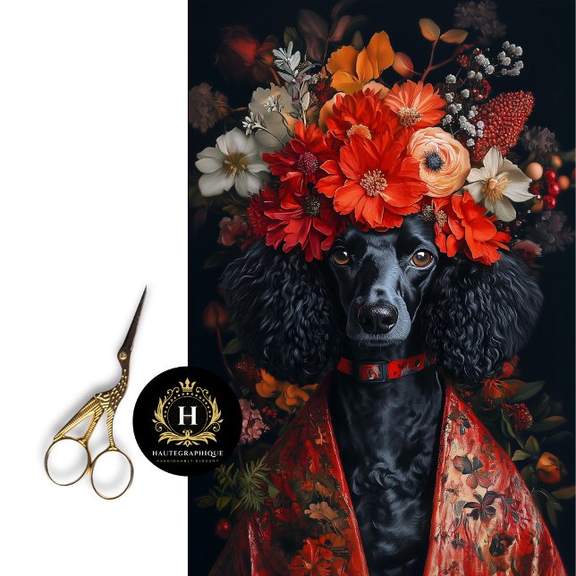 Valentines Day Red Floral Poodle Tissue Paper (Creator Uploaded)