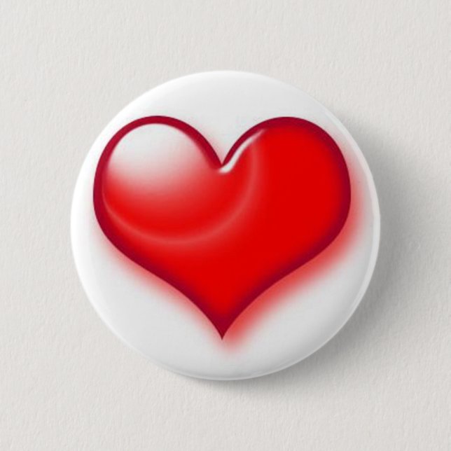 Valentine's Day Red Heart 6 Cm Round Badge (Front)
