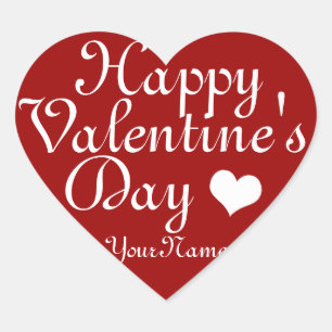 Valentine's Day Red Heart Customisable Sticker