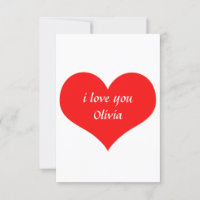 Valentine's Day Red Heart Cute Custom Name Text