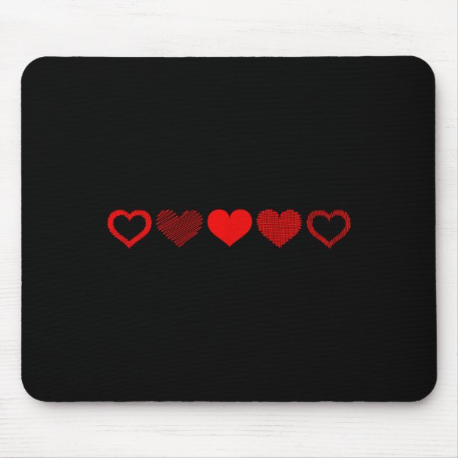 Valentine's Day Red Heart Design For Men, Women &a Mouse Mat (Front)