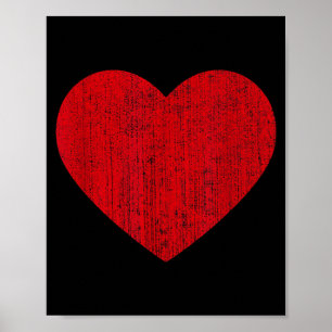 Valentines Day Red Heart Print Vintage Graphic Wom