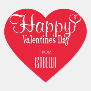 Valentine's Day Red Heart Sticker 1.5"x1.5"