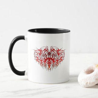 Valentine's Day Red Heart Tribal Tattoo Mug