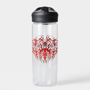 Valentine's Day Red Heart Tribal Tattoo Water Bottle