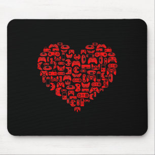 Valentines Day Red Heart Video Game Fun Love Gamer Mouse Mat
