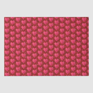 Valentines Day Red Hearts Glitter Elegant Stylish Tissue Paper