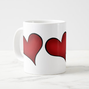 Valentine's Day red hearts Large Coffee Mug