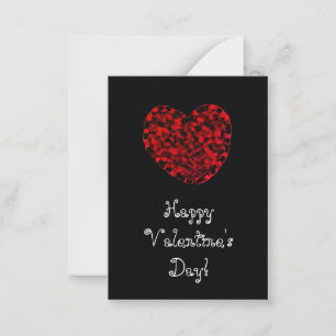 Valentine's Day Red Hearts Note Cards