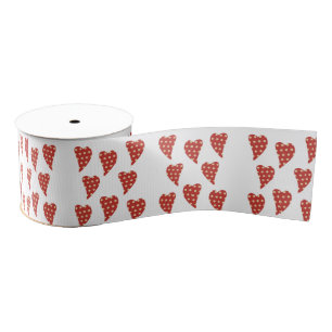 Valentine's Day Red Hearts Ribbon Grosgrain Ribbon