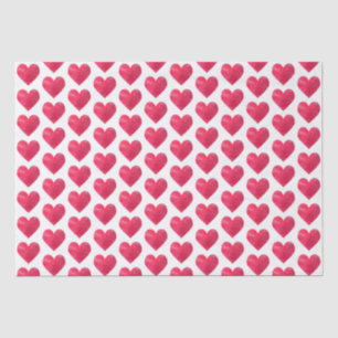 Valentines Day Red Hearts Stylish Pattern Tissue Paper