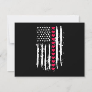 Valentines Day Red Hearts US American Flag Patriot