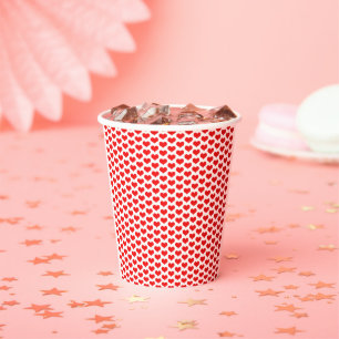 Valentine's Day Red Heat Patterns Weddings Bridal  Paper Cups