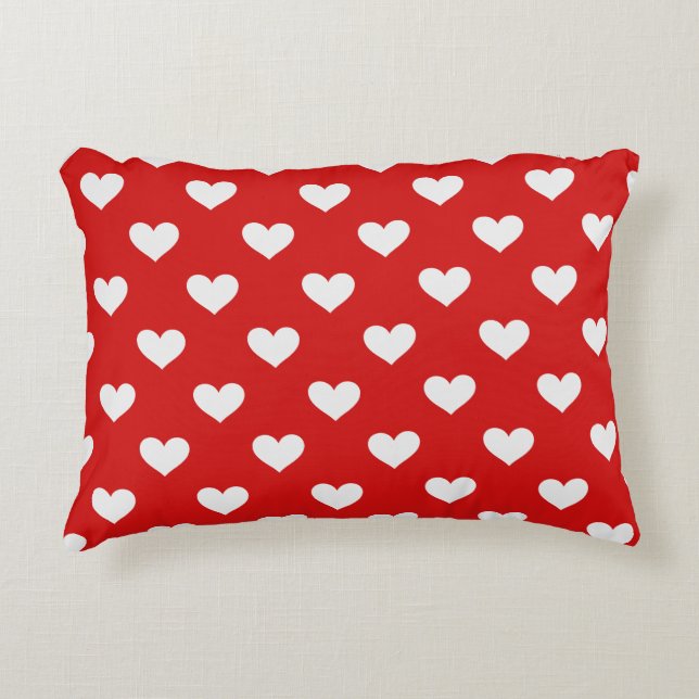 Valentines Day Red Love Hearts Accent Pillow (Front)