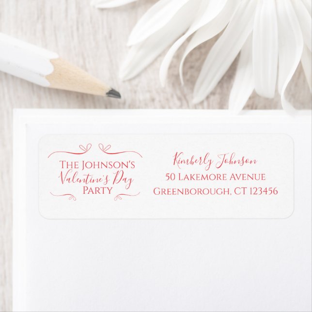 Valentines Day Red Pink Party Return Address (Insitu)