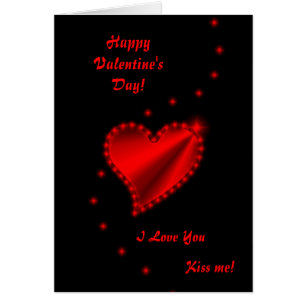 Valentine's Day  -Red Rainbow heart on black