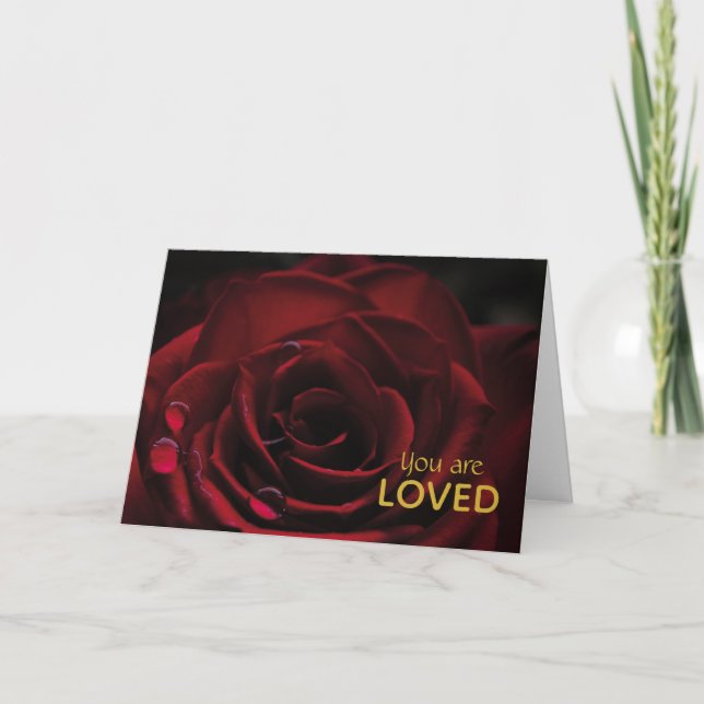 VALENTINE'S DAY Red Rose Christian Scripture Card (Front)