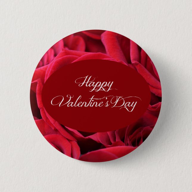 Valentine's Day Red Roses 6 Cm Round Badge (Front)