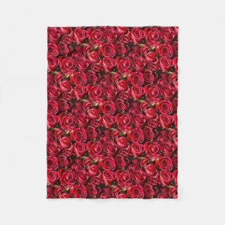 Valentine's Day Red Roses Fleece Blanket