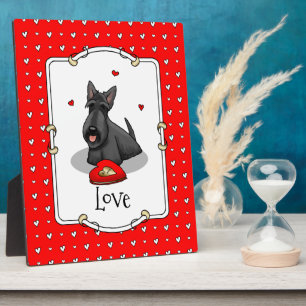 Valentine's Day (red) Scottie Dog (black) Cute Plaque