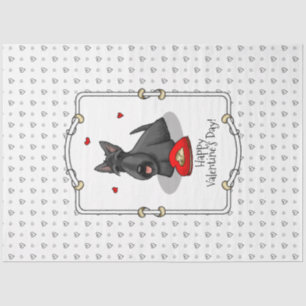 Valentine's Day (red) Scottie Dog (black) Cute Tissue Paper