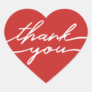Valentines Day Red Thank You Sticker