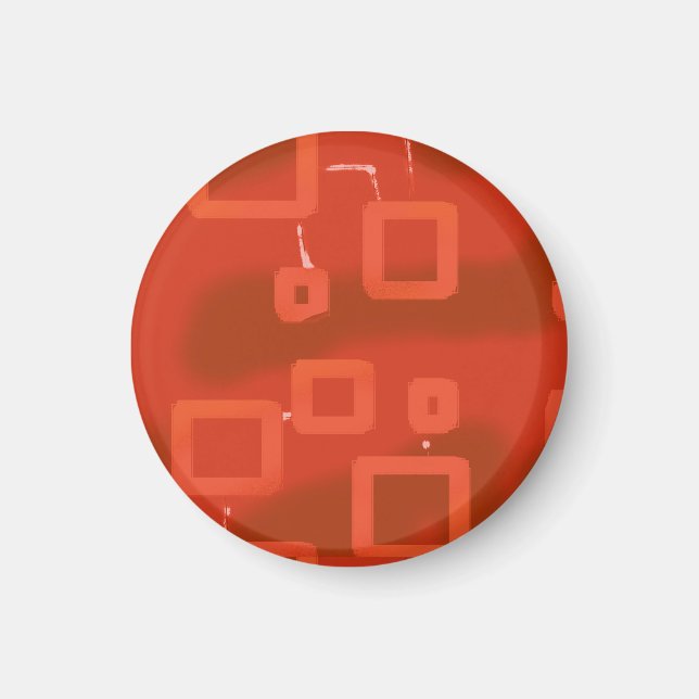 Valentine's Day Red Whimsical Geometric Abstract Magnet (Front)