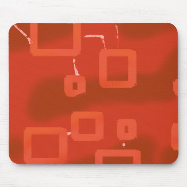Valentine's Day Red Whimsical Geometric Abstract Mouse Mat (Front)