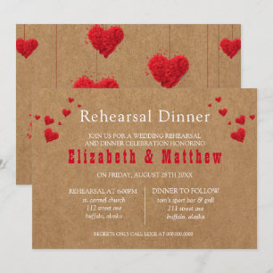Valentine's Day Rehearsal Dinner Invitation