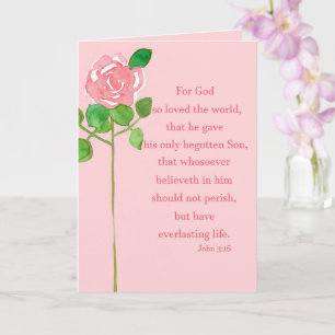 Valentine's Day Religious John Bible Verse Roses Card