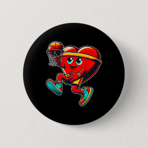 Valentine's Day Retro Heart Sketll Player Slam Dun 6 Cm Round Badge
