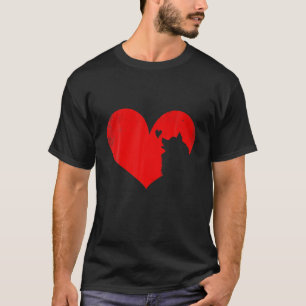 Valentines Day Retro Hearts American Eskimo Dog Pu T-Shirt