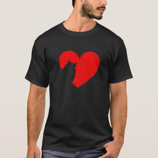 Valentines Day Retro Hearts American Eskimo Dog Pu T-Shirt